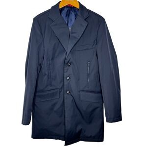 Spada Long‎ Coat Mens Button Front Blue Medium